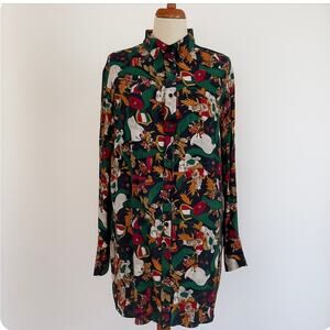 Vintage BlassDress by Bill Blass Size 12 100% Silk Pullover Shirt Dress